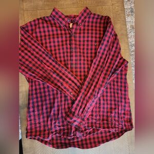 Classic Red and Black Plaid Men's Shirt